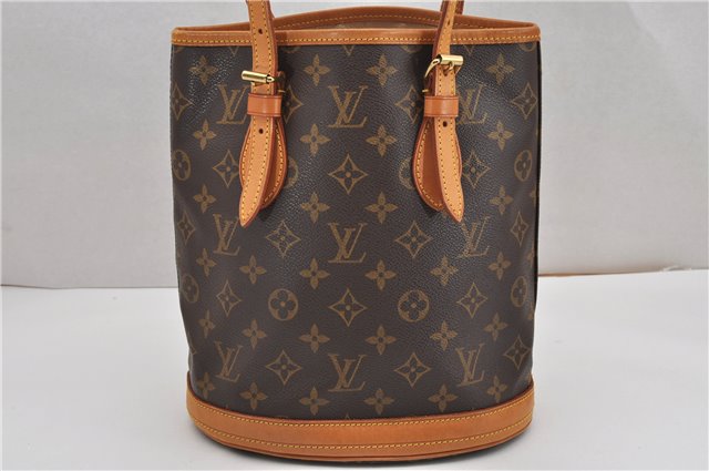 Authentic Louis Vuitton Monogram Bucket PM Shoulder Tote Bag M42238 LV 8890F
