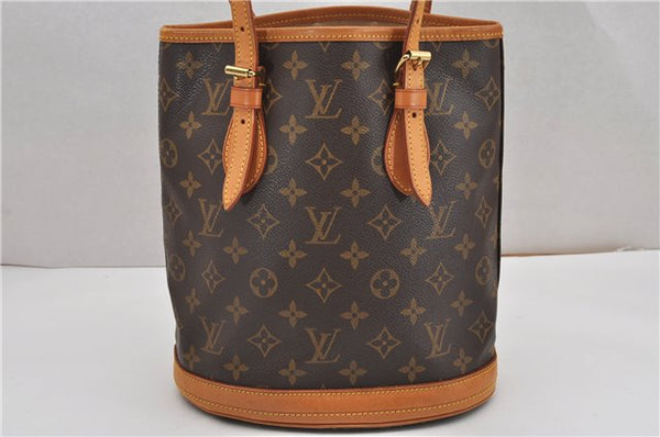 Authentic Louis Vuitton Monogram Bucket PM Shoulder Tote Bag M42238 LV 8890F