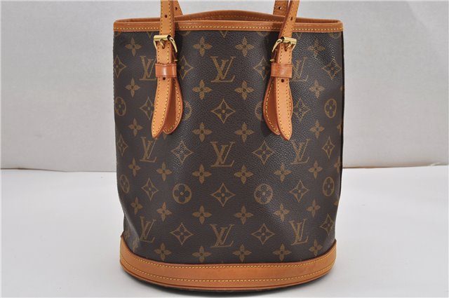 Authentic Louis Vuitton Monogram Bucket PM Shoulder Tote Bag M42238 LV 8890F