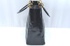 Authentic Christian Dior Lady Dior Enamel Cannage Hand Bag Black CD 8892F