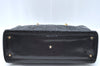 Authentic Christian Dior Lady Dior Enamel Cannage Hand Bag Black CD 8892F