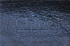 Authentic Chloe Paddington Leather Shoulder Hand Bag Metallic Blue 8893D