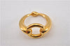 Authentic HERMES Scarf Ring Moris Circle Design Gold 8894F