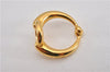 Authentic HERMES Scarf Ring Moris Circle Design Gold 8894F