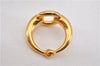 Authentic HERMES Scarf Ring Moris Circle Design Gold 8894F