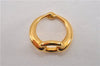 Authentic HERMES Scarf Ring Moris Circle Design Gold 8894F