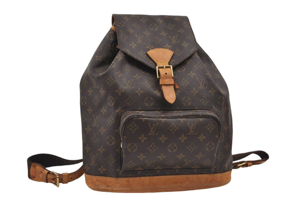 Authentic Louis Vuitton Monogram Montsouris GM Backpack M51135 LV 8896D