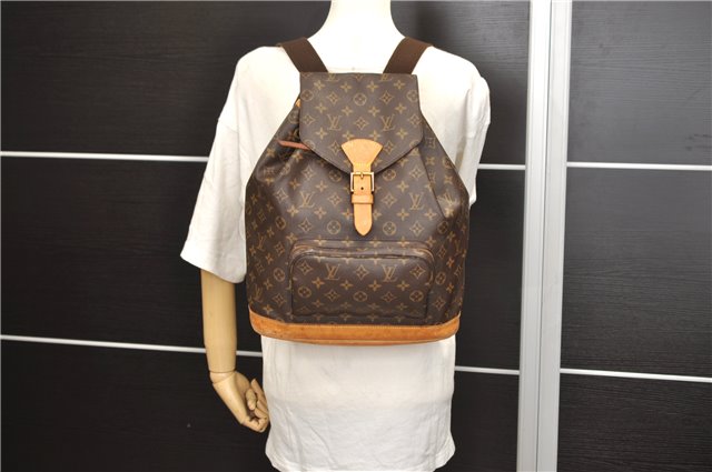 Authentic Louis Vuitton Monogram Montsouris GM Backpack M51135 LV 8896D