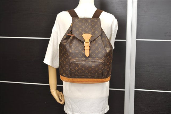 Authentic Louis Vuitton Monogram Montsouris GM Backpack M51135 LV 8896D