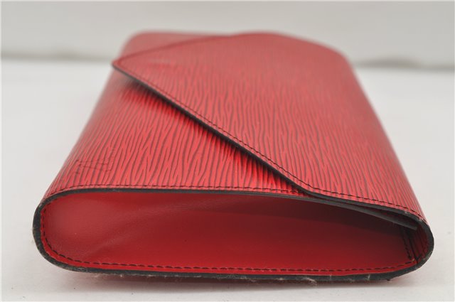 Authentic Louis Vuitton Epi Arts Deco Clutch Bag Purse Red M52637 LV 8897D