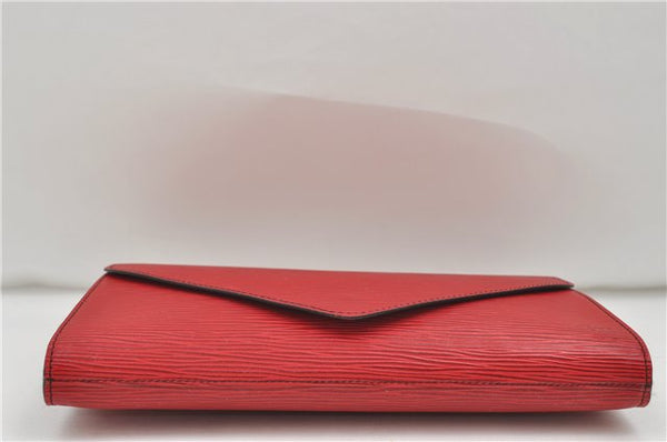 Authentic Louis Vuitton Epi Arts Deco Clutch Bag Purse Red M52637 LV 8897D