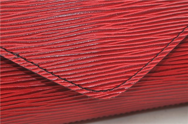 Authentic Louis Vuitton Epi Arts Deco Clutch Bag Purse Red M52637 LV 8897D