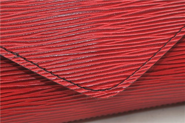 Authentic Louis Vuitton Epi Arts Deco Clutch Bag Purse Red M52637 LV 8897D
