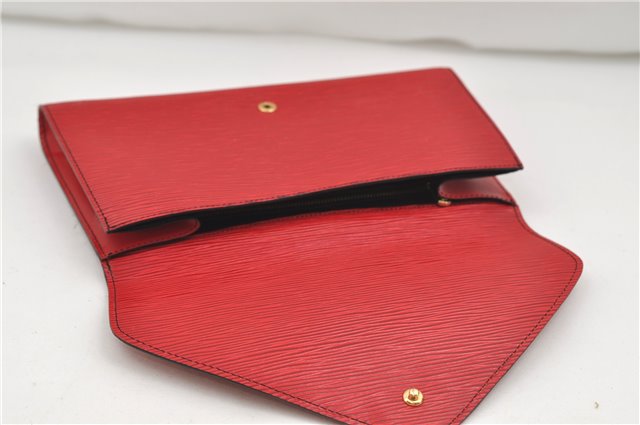 Authentic Louis Vuitton Epi Arts Deco Clutch Bag Purse Red M52637 LV 8897D