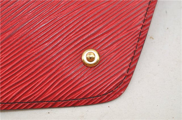 Authentic Louis Vuitton Epi Arts Deco Clutch Bag Purse Red M52637 LV 8897D