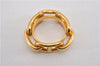 Authentic HERMES Scarf Ring Chaine d'Ancre Chain Design Gold Tone 8900F