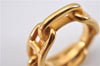 Authentic HERMES Scarf Ring Chaine d'Ancre Chain Design Gold Tone 8900F