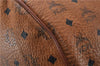 Authentic MCM Visetos Leather Vintage 2Way Travel Boston Bag Brown 8902D