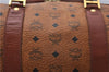 Authentic MCM Visetos Leather Vintage 2Way Travel Boston Bag Brown 8902D