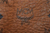 Authentic MCM Visetos Leather Vintage 2Way Travel Boston Bag Brown 8902D