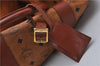 Authentic MCM Visetos Leather Vintage 2Way Travel Boston Bag Brown 8902D