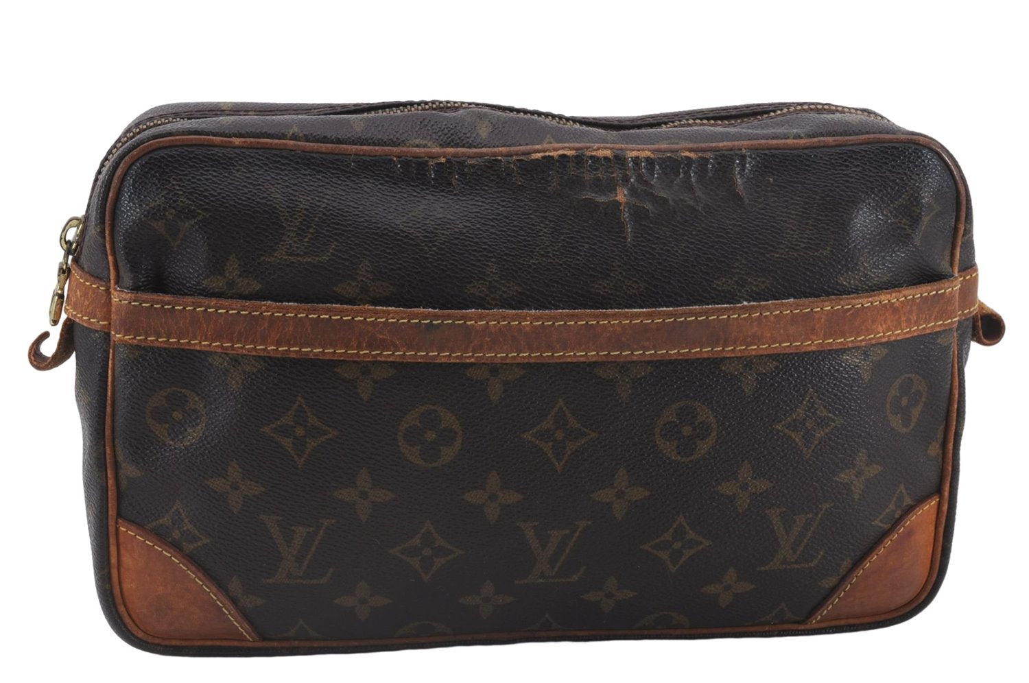 Authentic Louis Vuitton Monogram Compiegne 28 Clutch Hand Bag M51845 LV 8904D