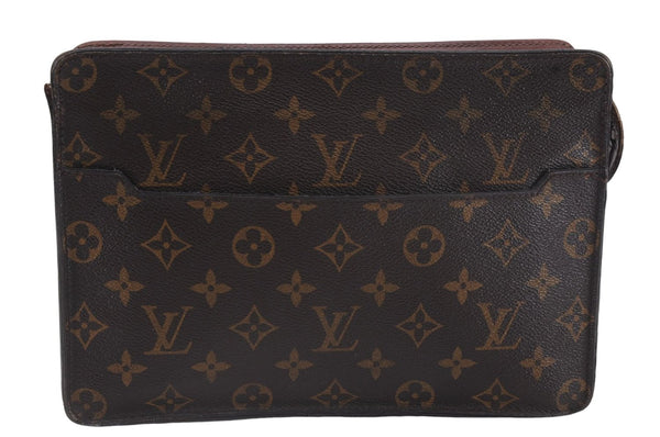 Authentic Louis Vuitton Monogram Pochette Homme Clutch Hand Bag M51795 LV 8905D