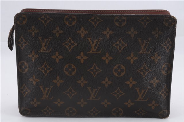 Authentic Louis Vuitton Monogram Pochette Homme Clutch Hand Bag M51795 LV 8905D