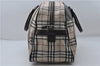 Authentic BURBERRY Nova Check 2Way Travel Boston Bag Nylon Leather Beige 8907D