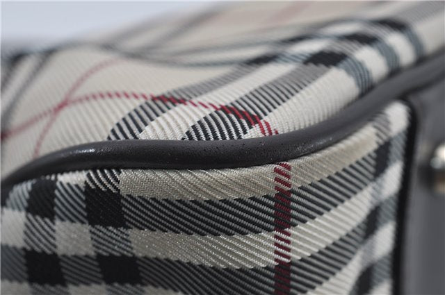 Authentic BURBERRY Nova Check 2Way Travel Boston Bag Nylon Leather Beige 8907D