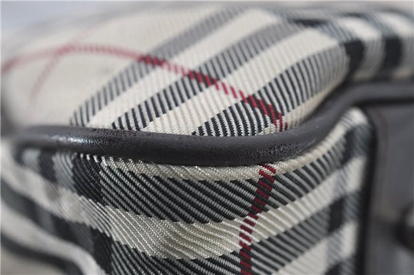 Authentic BURBERRY Nova Check 2Way Travel Boston Bag Nylon Leather Beige 8907D