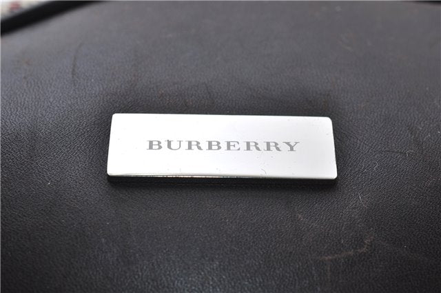 Authentic BURBERRY Nova Check 2Way Travel Boston Bag Nylon Leather Beige 8907D