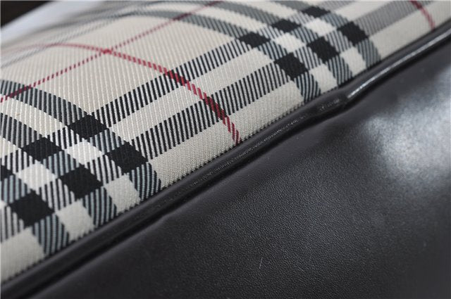 Authentic BURBERRY Nova Check 2Way Travel Boston Bag Nylon Leather Beige 8907D