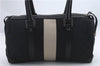 Authentic GUCCI Sherry Line Hand Bag Purse GG Canvas Leather 0000851 Black 8911C