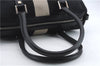 Authentic GUCCI Sherry Line Hand Bag Purse GG Canvas Leather 0000851 Black 8911C