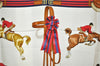 Authentic HERMES Carre 90 Scarf "JUMPING" Silk Navy 8911F