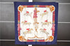 Authentic HERMES Carre 90 Scarf "JUMPING" Silk Navy 8911F