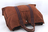 Authentic HERMES Fourre Tout MM Hand Tote Bag Canvas Brown 8912C