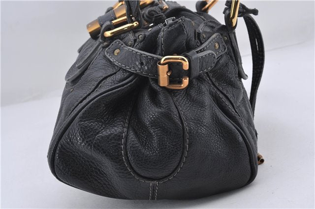 Authentic Chloe Paddington Leather Shoulder Hand Bag Black 8913D