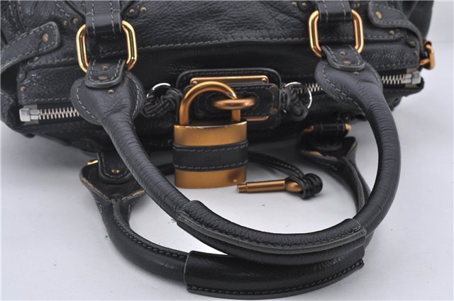 Authentic Chloe Paddington Leather Shoulder Hand Bag Black 8913D