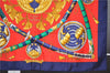 Authentic HERMES Carre 90 Scarf "Princes DU Soleil Levant" Silk Navy 8913F