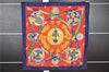 Authentic HERMES Carre 90 Scarf "Princes DU Soleil Levant" Silk Navy 8913F