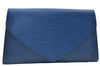 Authentic Louis Vuitton Epi Arts Deco Clutch Bag Blue M52635 LV 8914D