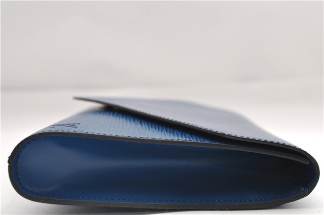 Authentic Louis Vuitton Epi Arts Deco Clutch Bag Blue M52635 LV 8914D