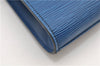 Authentic Louis Vuitton Epi Arts Deco Clutch Bag Blue M52635 LV 8914D