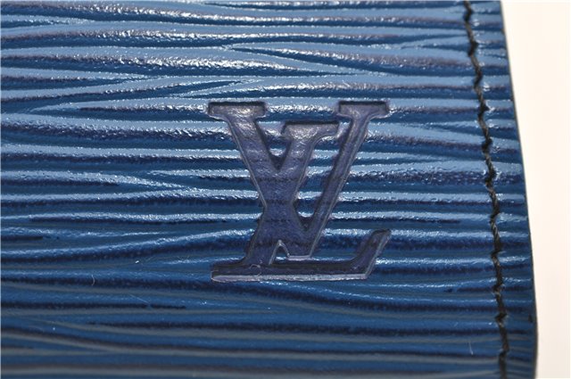 Authentic Louis Vuitton Epi Arts Deco Clutch Bag Blue M52635 LV 8914D