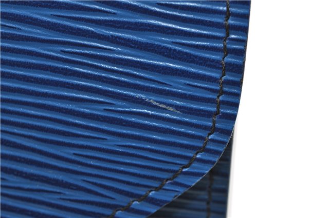 Authentic Louis Vuitton Epi Arts Deco Clutch Bag Blue M52635 LV 8914D