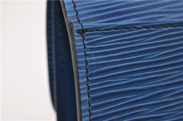Authentic Louis Vuitton Epi Arts Deco Clutch Bag Blue M52635 LV 8914D