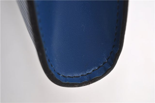 Authentic Louis Vuitton Epi Arts Deco Clutch Bag Blue M52635 LV 8914D
