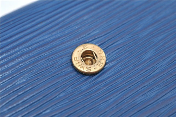 Authentic Louis Vuitton Epi Arts Deco Clutch Bag Blue M52635 LV 8914D